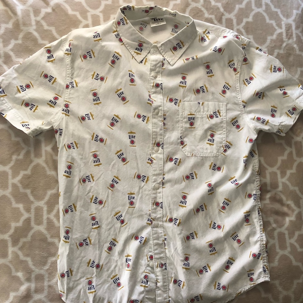 NWOT Miller Lite button down